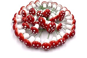 50 Pcs Mini Mushroom Miniatures Artificial Plants for Fairy Garden Decoration