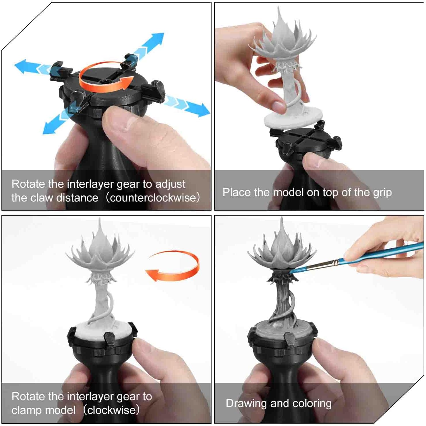 Miniature Painting Handle 2 Pack: 360° For Wargame Models & DND Figurines