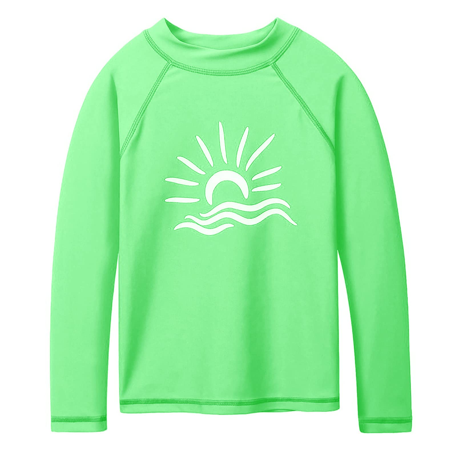 TFJH E Girls &amp; Boys Long Sleeve Rashgurad Swimsuit UPF 50+ Kids Swimwear Sunsuits
