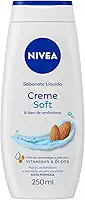 NIVEA Sabonete Líquido Creme Soft 250ml - Fragrância suave de amêndoas, sensação de pele macia e hidratada, em equilíbrio com o pH da pele