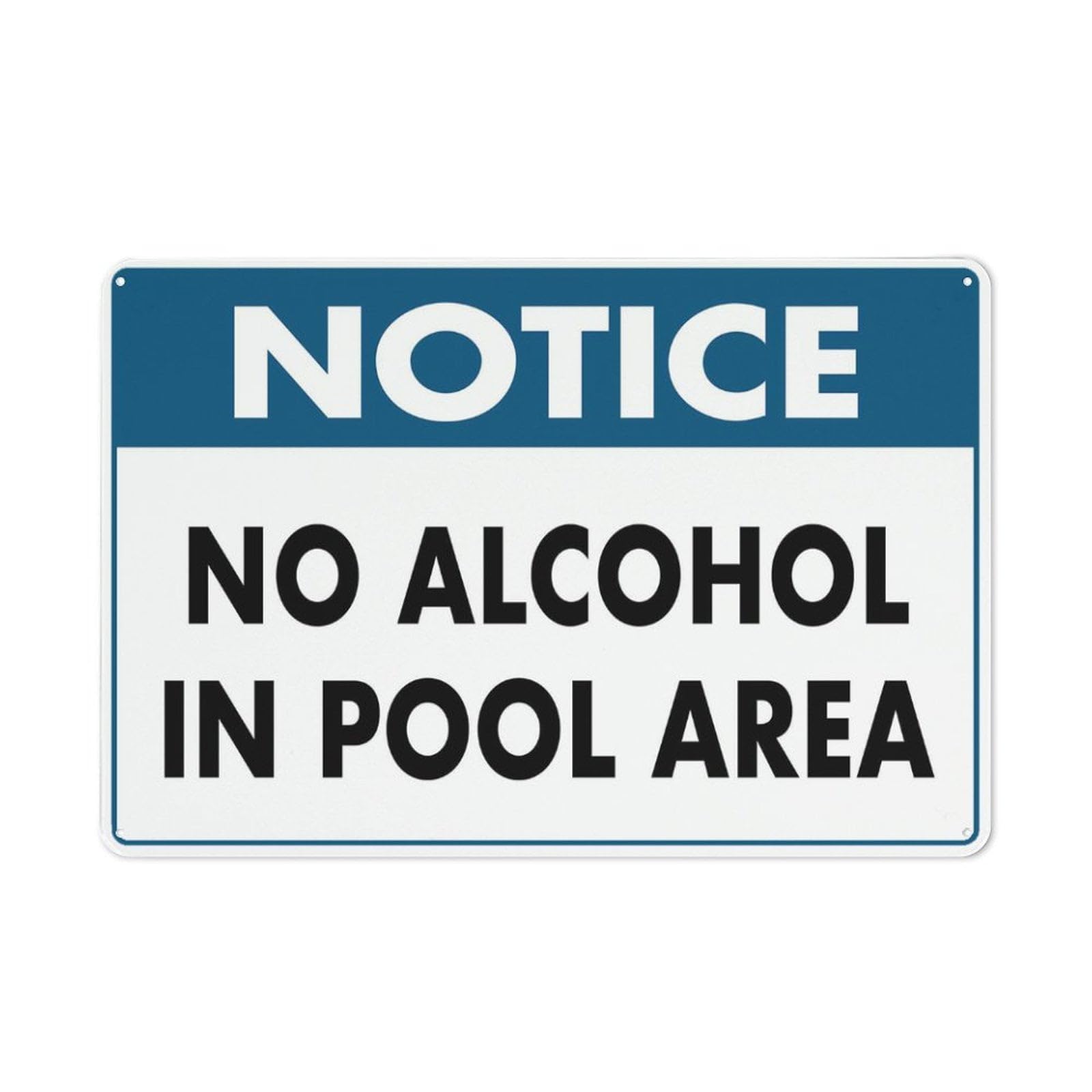 peiyeety Notice No Alcohol In Pool Area Outdoor Sign 8"x12" - UV Printed Aluminum, Weatherproof Security Sign for Home or Business​