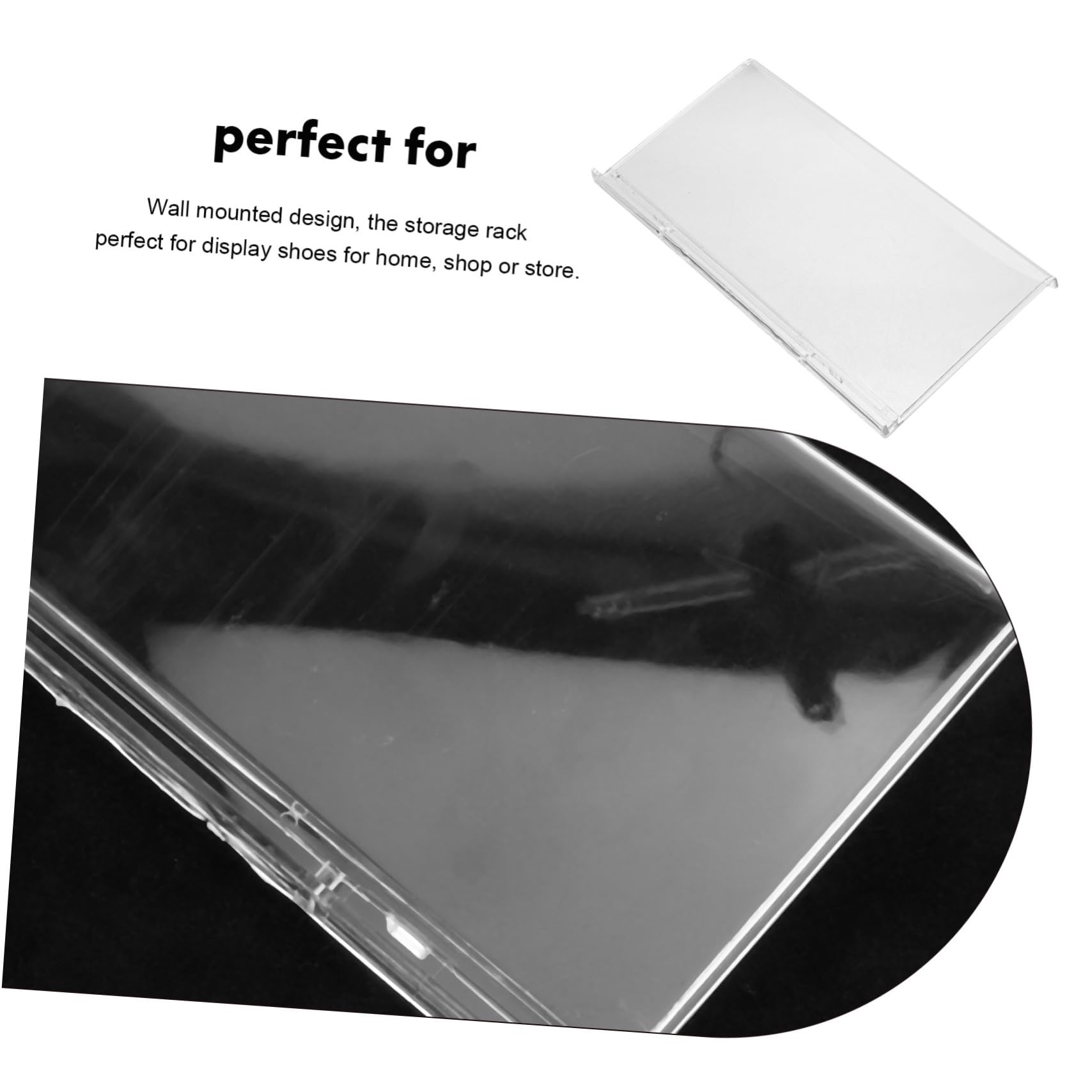 PRETYZOOM 4 Pack Slatwall Shoe Racks Display Holders Wall Mount Shoe Shelf for Retail Stores Sturdy Plastic Easy to Install