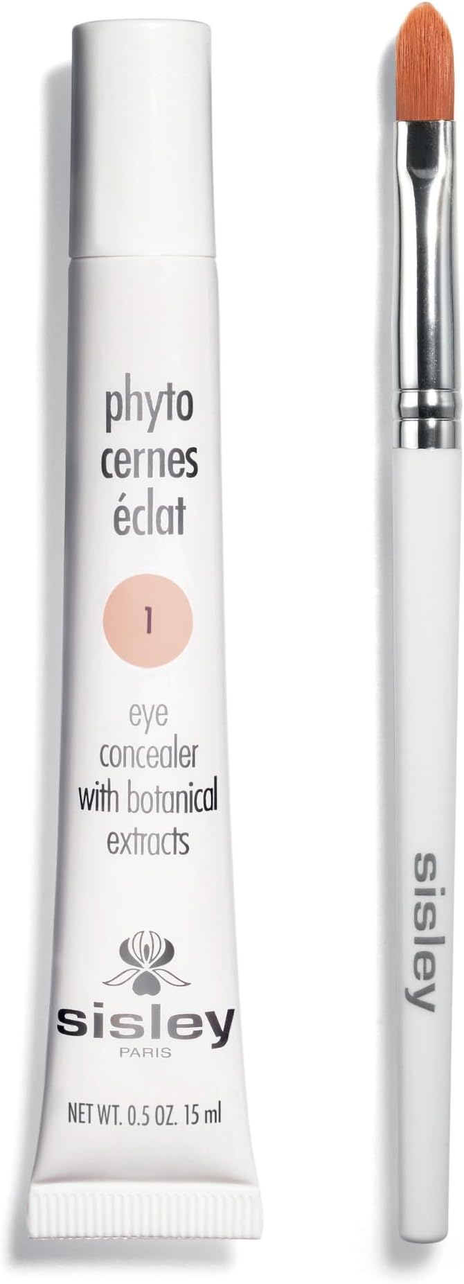 Sisley Paris Phyto-Cernes Eclat, No. 1 - 15 mL - Eye Concealer - Tinted Anti-Dark Circles Product - Instantly Masks Dark Circles & Targets Puffiness - Natural, Long-Wear Finish - Includes Brush
