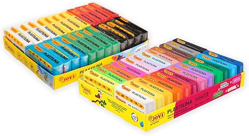 Jovi - Plastilina 2 paquetes de arcilla de modelado reutilizable y no seca, 24 barras de 1.75 onzas cada paquete, total de 48 barras, 100% a base de