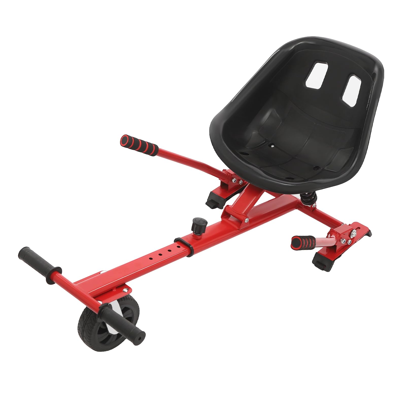 Go-Kart avec double amortisseur, accessoire de fixation de siège pour hoverboard de 16,5 à 25,4 cm, longueur du cadre réglable, support de siège pour adultes
