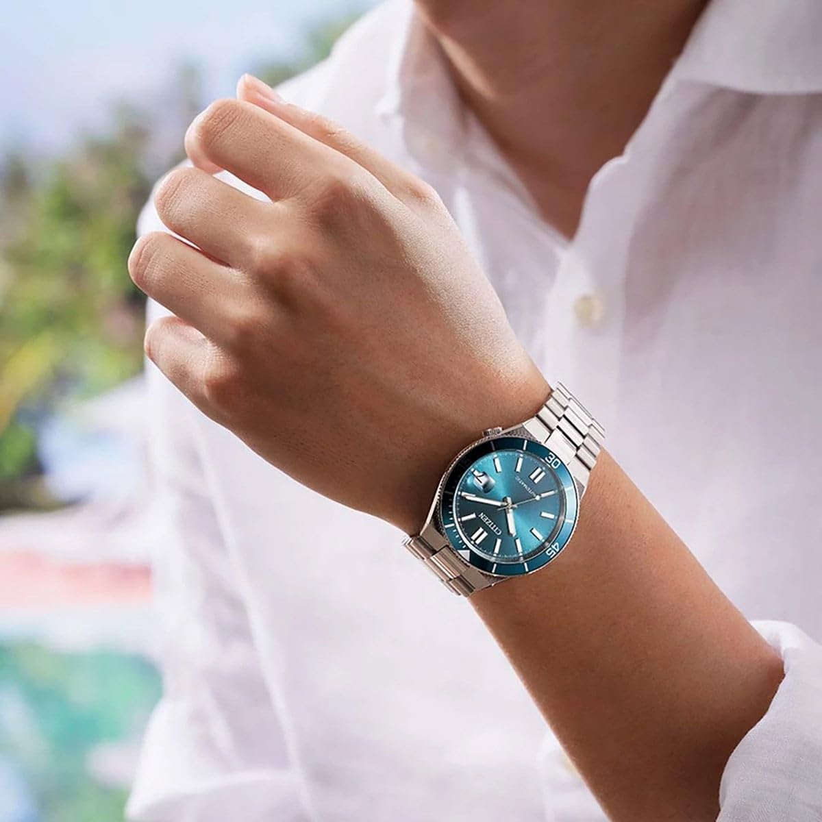 Citizen Herrenuhr Tsuyosa Shore Automatik mit Edelstahl Armband und Saphirglas 10 ATM