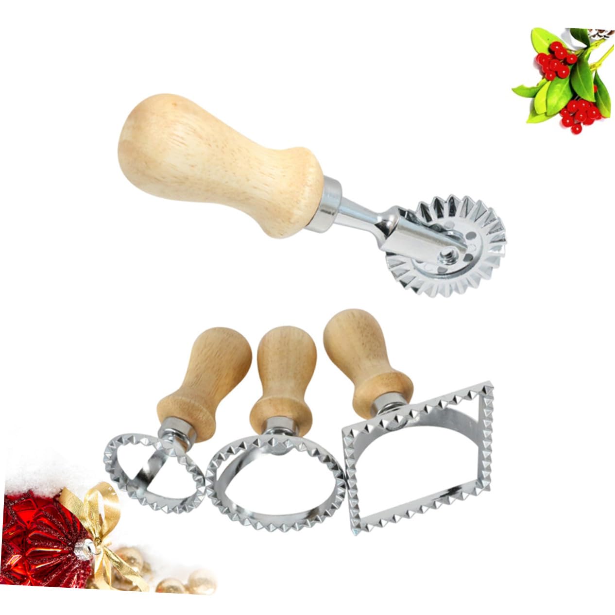 Hemobllo 4 Piezas Molde para Galletas de Madera Cortador de Galletas Encaje Molde Relieve para Pasteles para Hornear y Decorar Pasteles