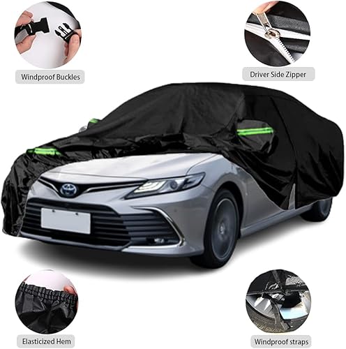 Miniatura 8 de Fundas impermeables para automóvil compatibles con Lexus ES ES300 ES330 ES350 2001-2023, para todo tipo de clima, con puerta de cremallera,