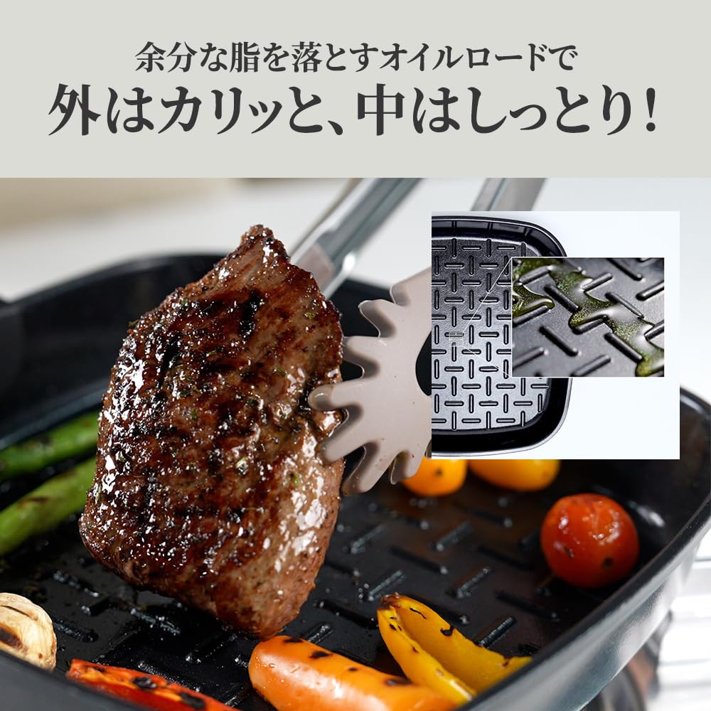 ボオグル 22cmグリルパン6,800円 ＋ ガラス蓋3,800円 Amazon | boohgle ボオグル フライパン・鍋 セット IH&ガス火対応