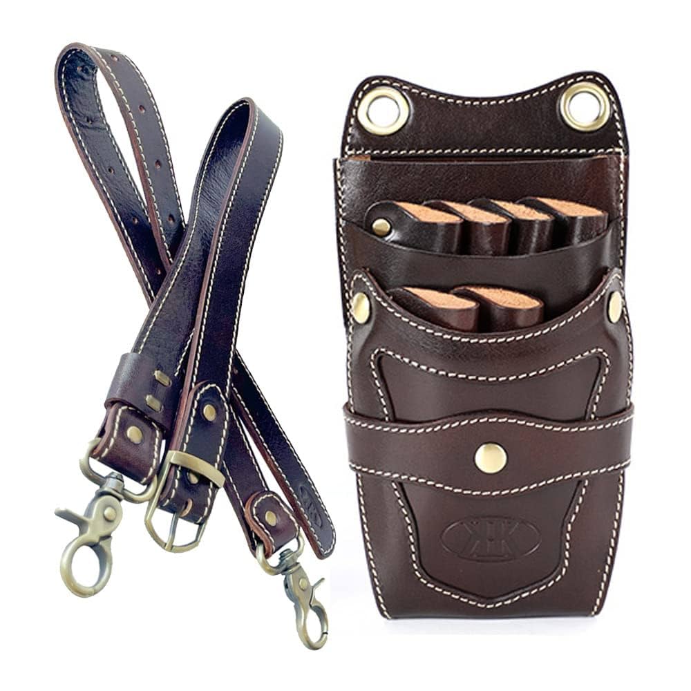 本革　シザーケース　シザーポーチ Amazon.co.jp: KK(三四郎市場) 本革 シザーケース プロ仕様 美容