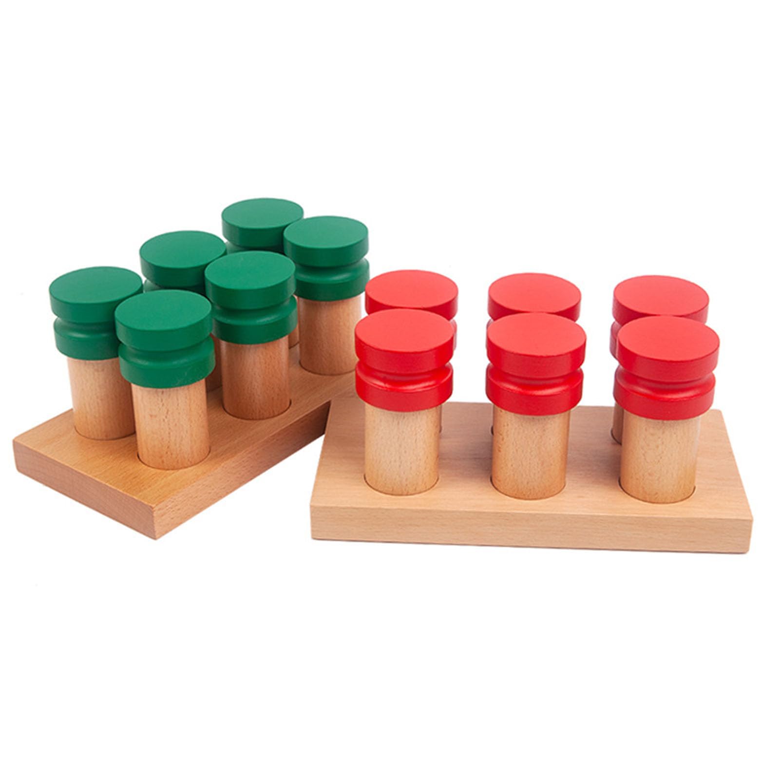 Cilindros de Olor Montessori, Juguetes Sensoriales de Madera para Entrenamiento, Juego de Emparejamiento de Percepción Olfativa,Upgraded Model