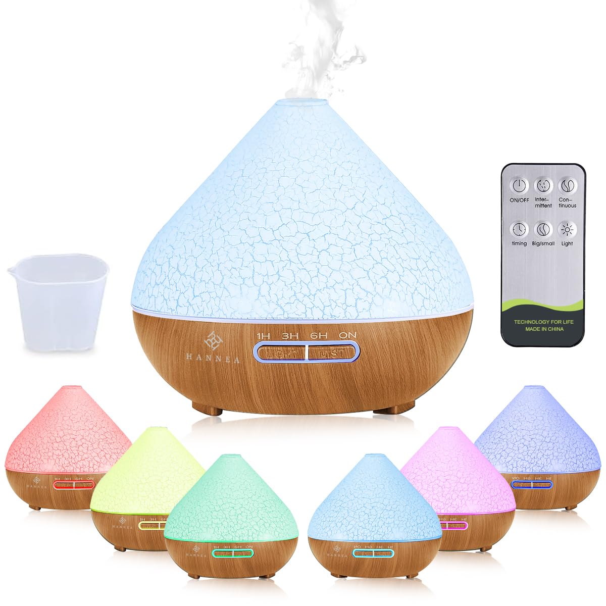 500ml LED Humidifier Aroma Diffuser for Home 2 in 1 Electric Aroma Diffuser Oil Diffuser with Timer & Remote Control Diffuser Desk Essential Oil Diffuser for Home, Yoga, Bedroom, Office