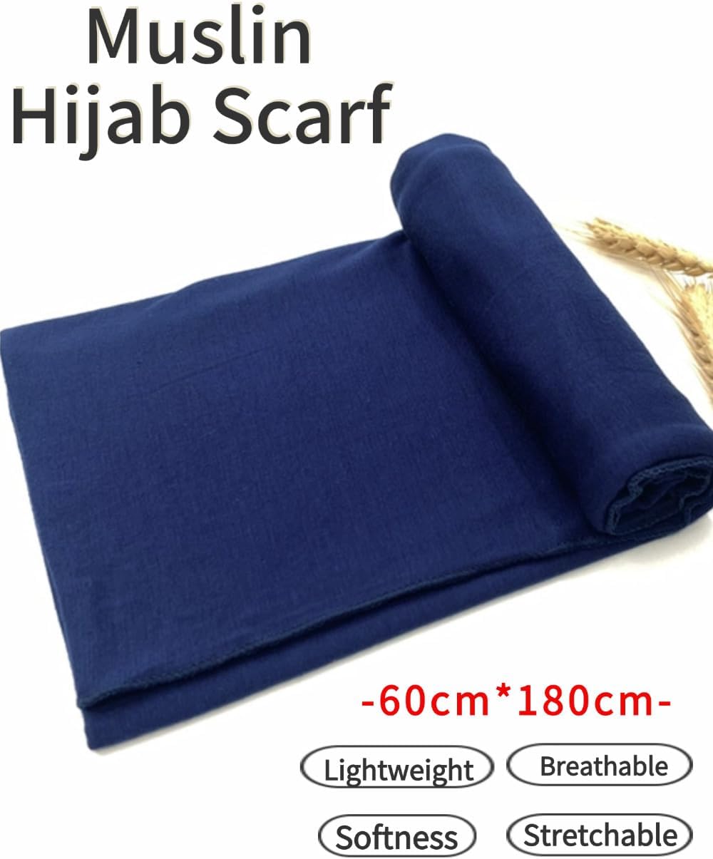 Hijab Scarf for Women Soft Muslim Hijabs Head Wrap Scarves Fashion Long Hair Shawls Stretchy Muslin Headscarf - Image 3