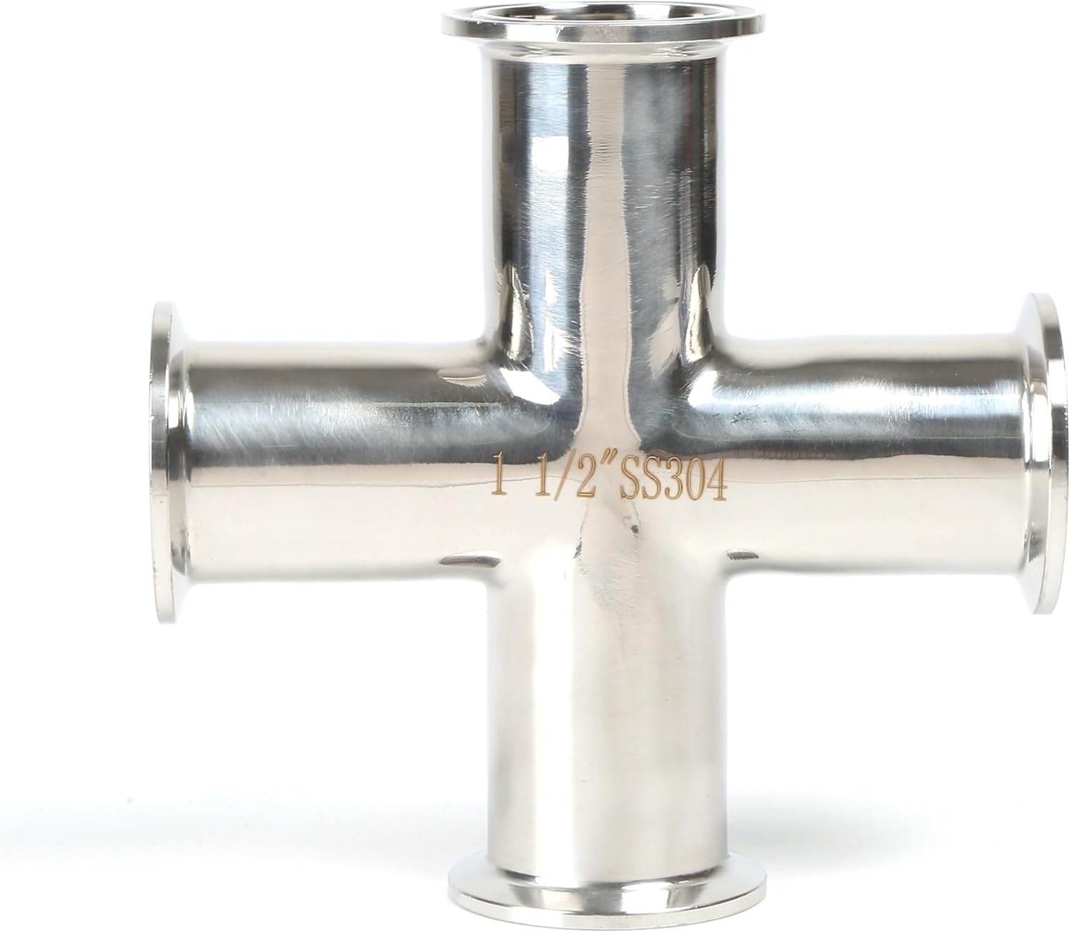 SUS304 tri clamp Cross mirror polished food grade clamp four-way Cross sanitary tri Clamp Fittings 25mm/32mm/38mm/51mm(OD32MM)