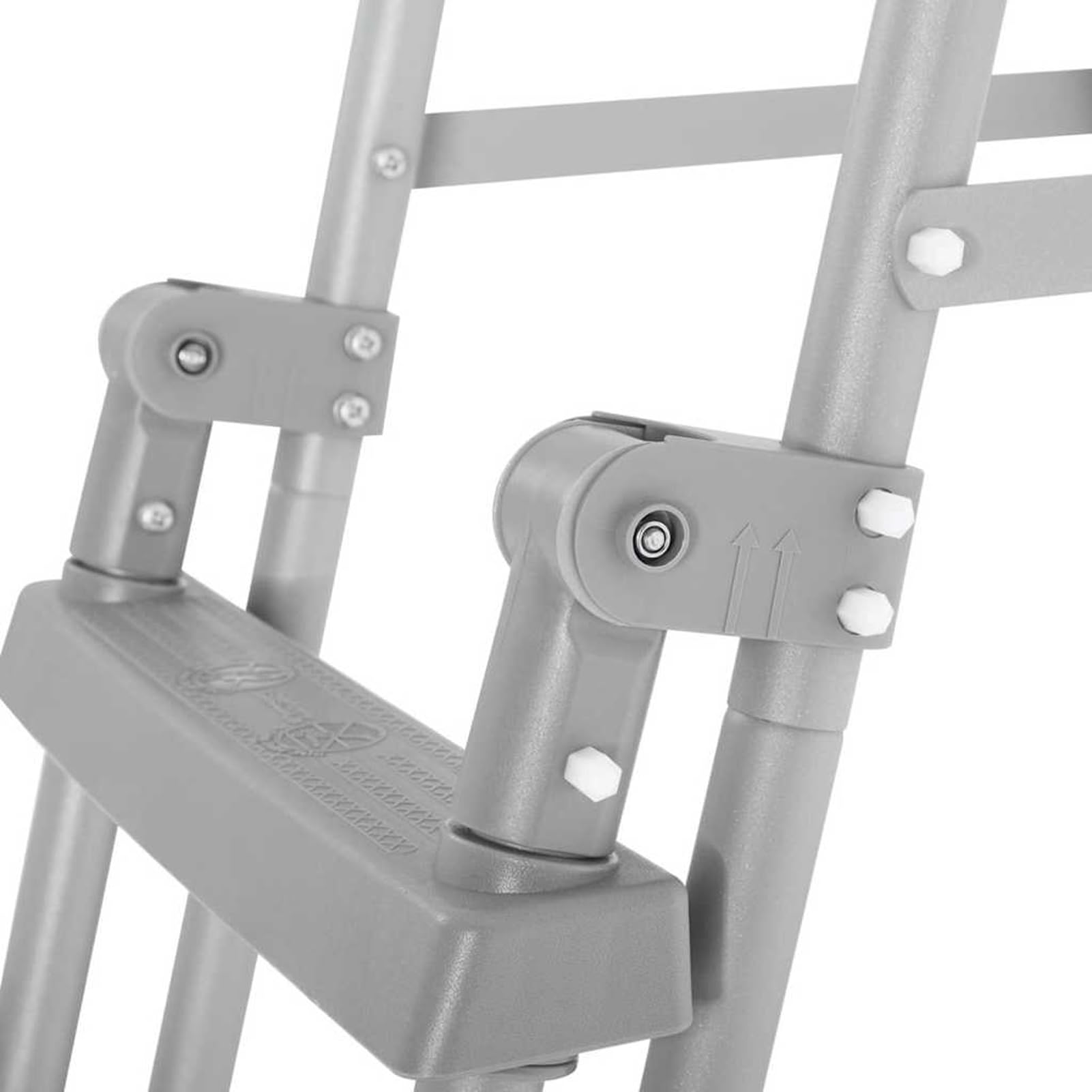 Fasba Escalera de Seguridad para Piscina Flowclear de 4 peldaños: Acceso fácil y Seguro a Piscinas elevadas, Resistente al óxido y con Plataforma Protectora Modelo FCZJ-93340ES