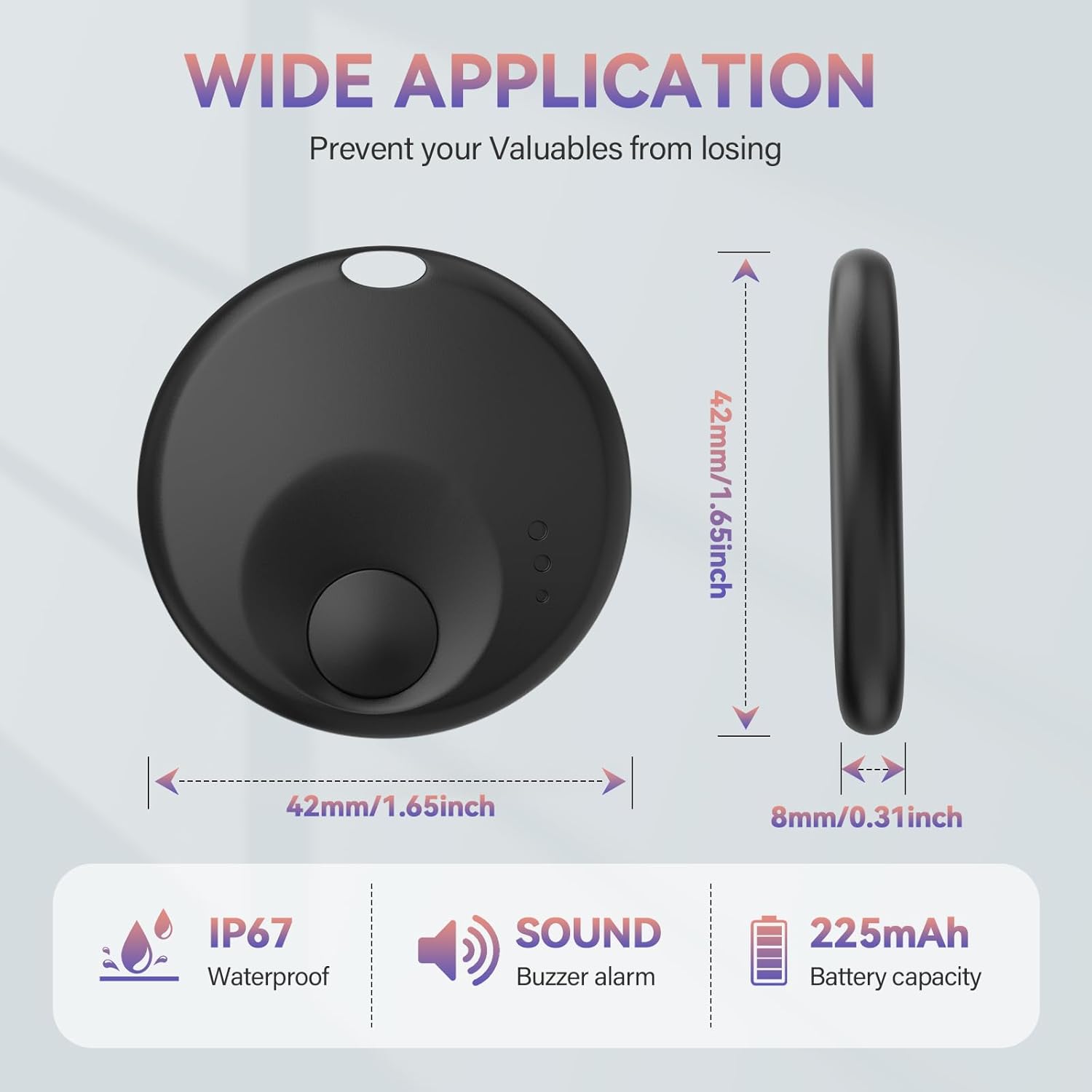 Smart Tracker Tag, GPS Item Finder Compatible with Apple Find My, IP67 Waterproof Track Locator for Keys, Wallets, Luggage, iOS Only (4 Pack) - Image 3