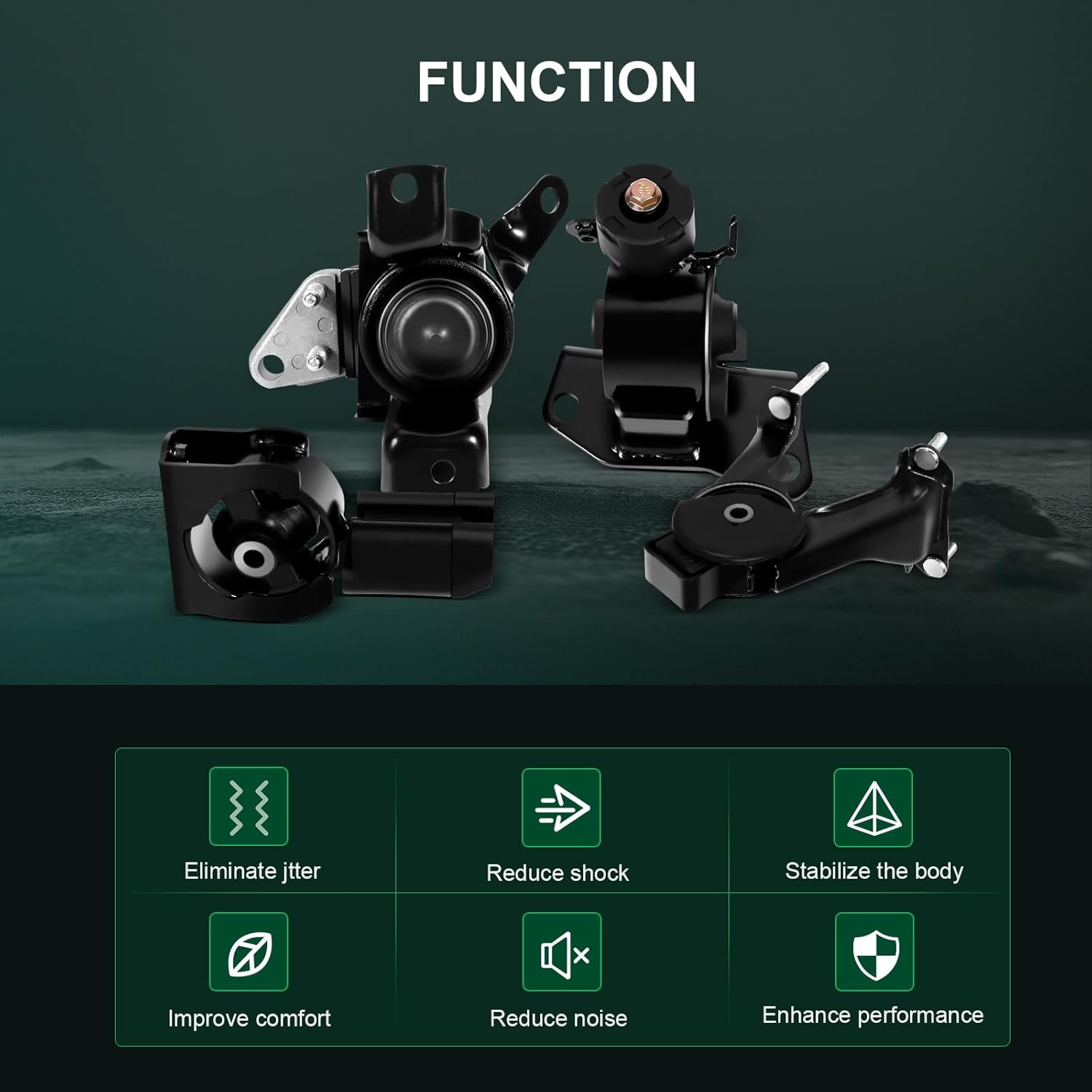 SCITOO Engine Mounts Set 4PCS A4219 A4221 A4220 A4218 Compatible with for Toyota for Corolla 2003-2008 Matrix 2003-2006 for Pontiac Vibe 2003-2008 1.8L