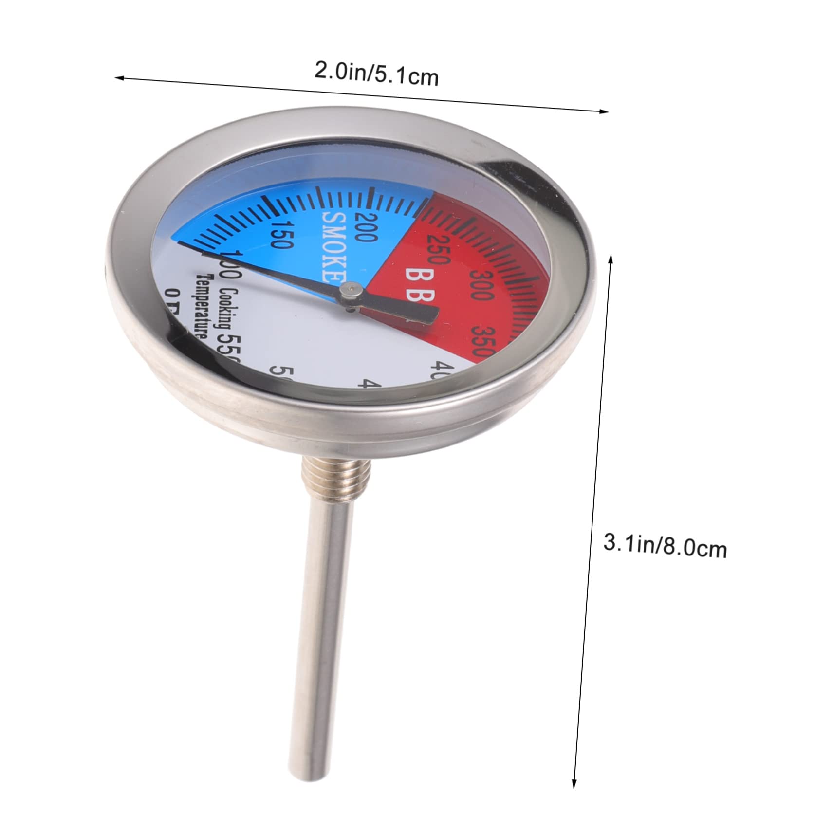 POPETPOP Accurate BBQ Thermometer Stainless Steel Dial Dual Temperature Units Readout for Baking