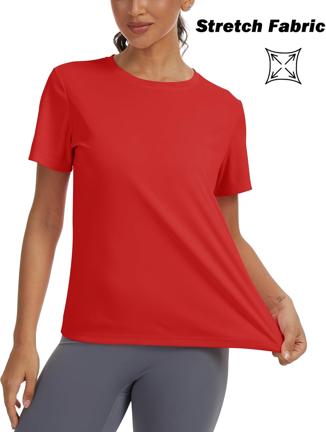 Women's Short Sleeve T-Shirts UPF 50+ UV Protection Quick Dry Shirts for Workout Hiking Running Rash Guard Tops - Image 8