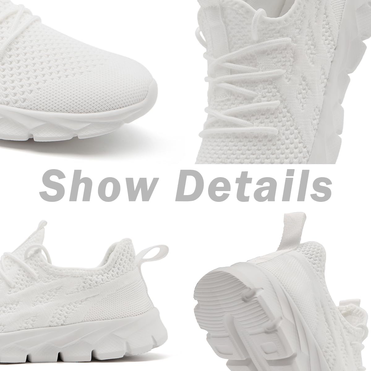 Women's Shoes Running Tennis Sneakers Walking Non Slip On Shoe Gym Sports Fashion Casual Athletic Lightweight Breathable Comfortable Shoes 7.5 White image 6 of 7 B0DFY6KR4Y