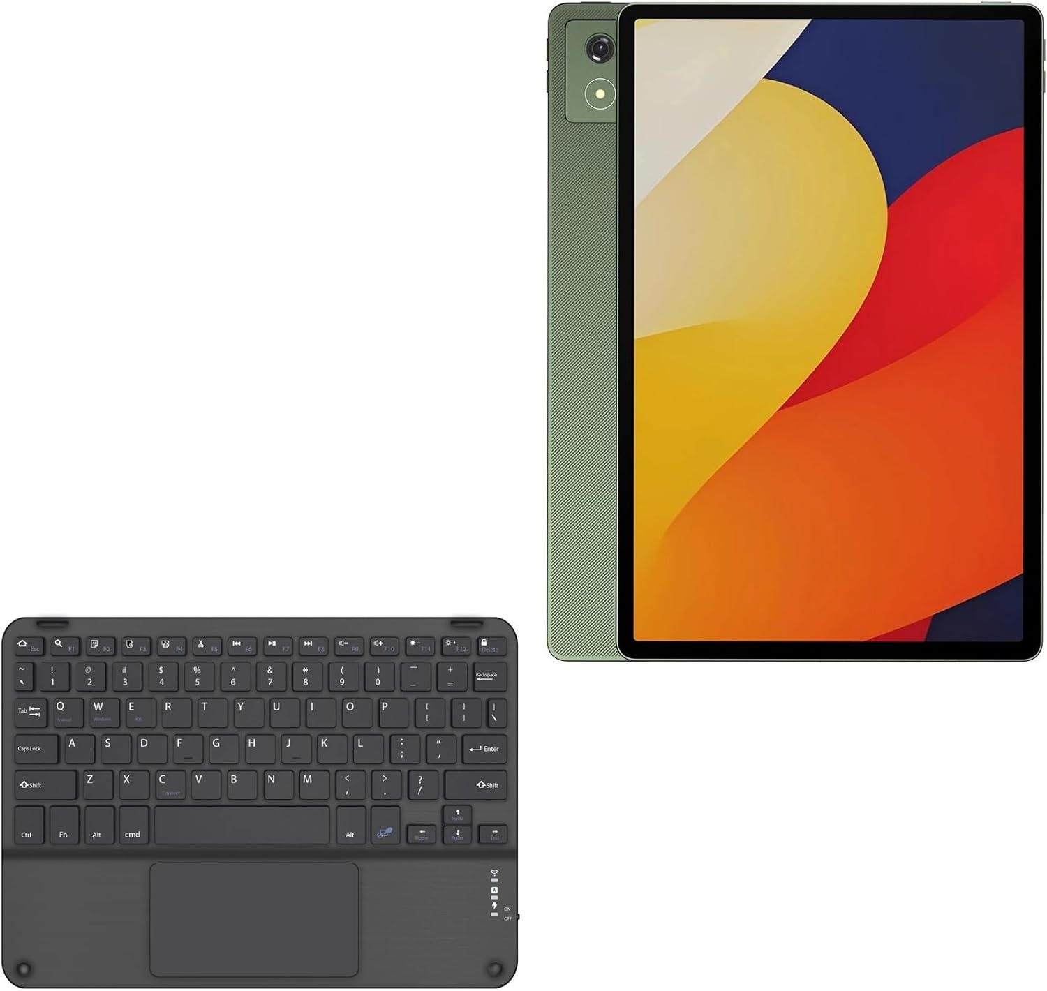 BoxWave Keyboard Compatible with Motorola Moto Pad 60 Pro - SlimKeys Bluetooth Keyboard with Trackpad, Portable Slim TouchPad - Jet Black