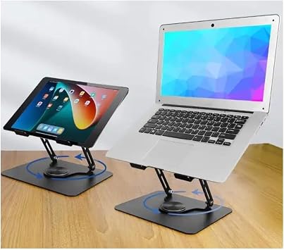 Daytona ZR-110 B Aluminum 360 Degree Rotating Base Foldable Portable Laptop Stand (Dark Gray)