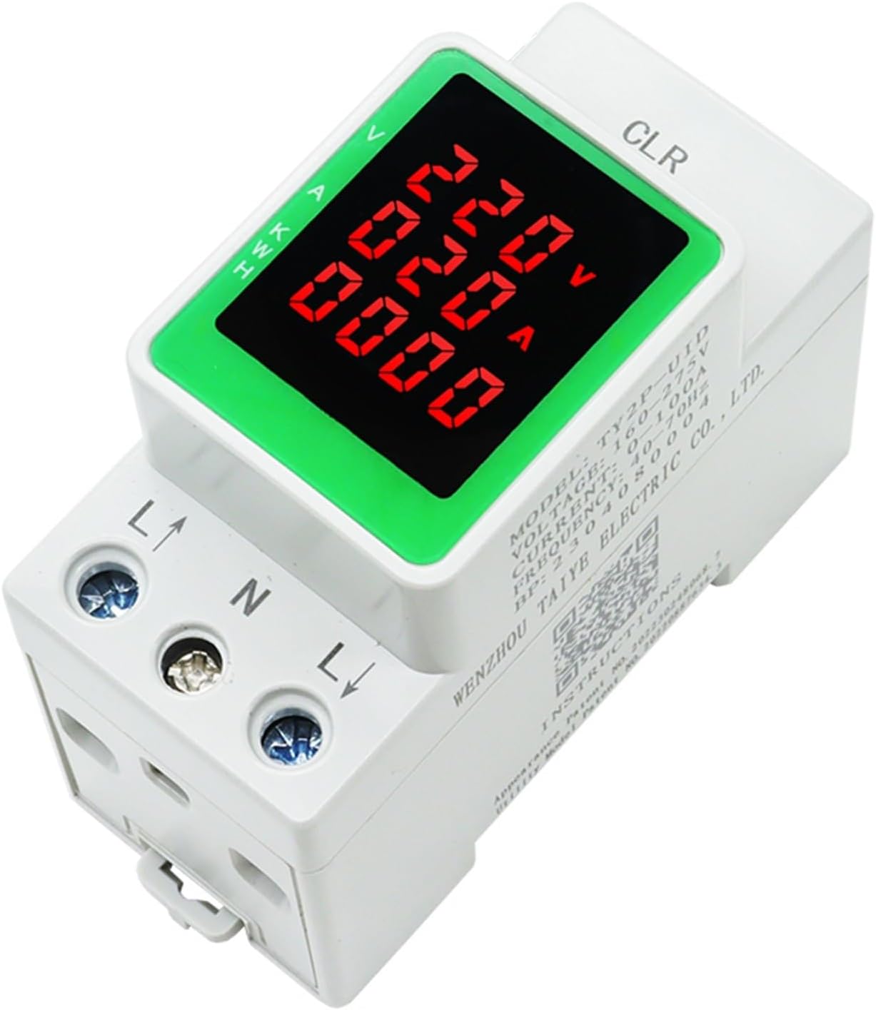 YANHAO Din Rail Multifunction Digital Ammeter Voltmeter Power Energy Meter 100A Voltage Current Kwh Meter 1Pcs (Color : AC70-150V)