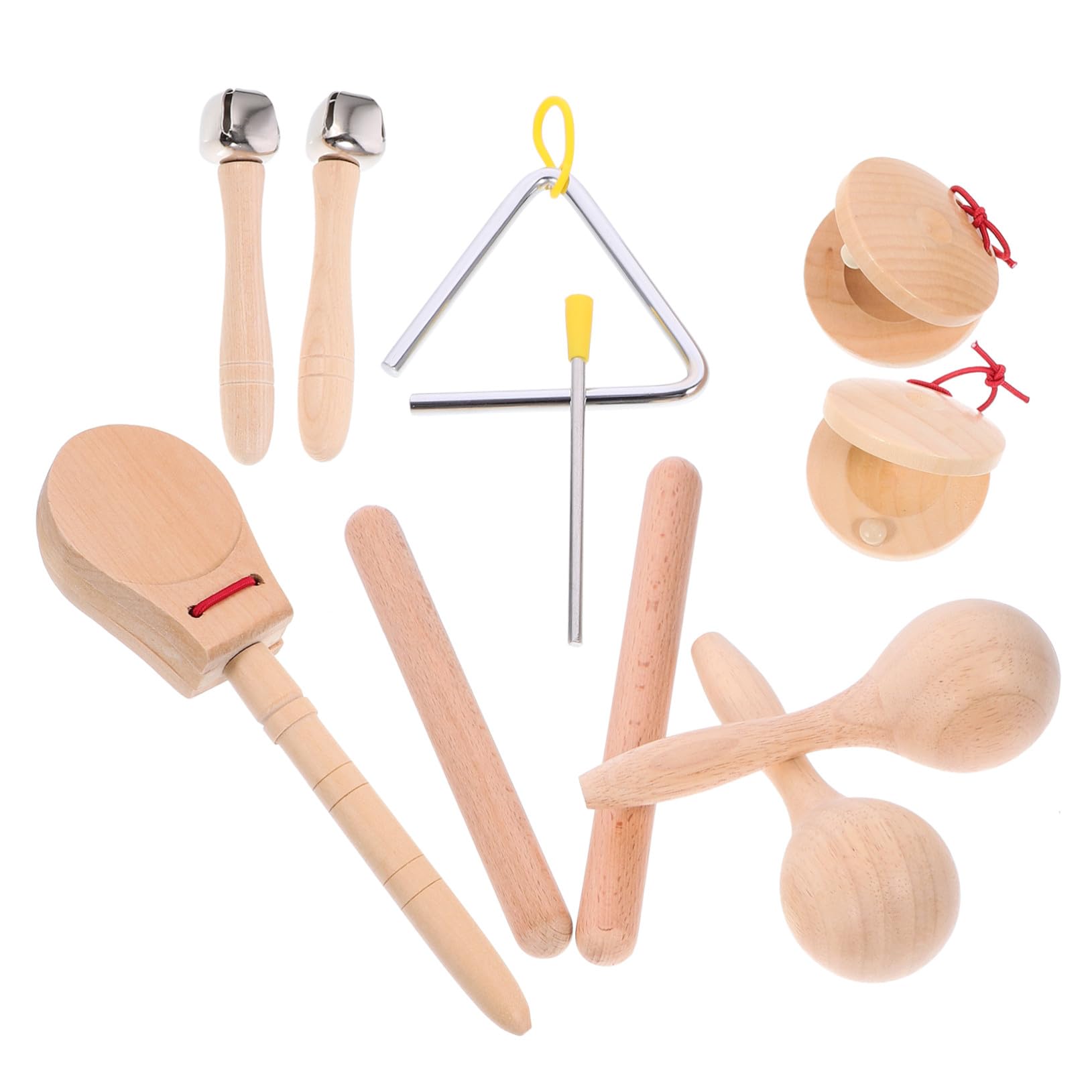 Strumenti Musicali in Legno per Anni Tamburello Maracas e Percussioni Educative per Sviluppo Creatività e Coordinazione Mano Occhio in Legno Naturale con Sacchetto