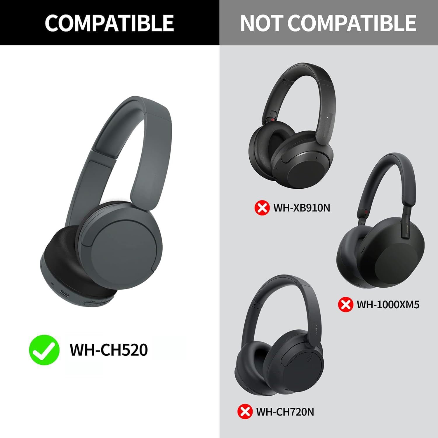 Amazon | V-MOTA WHCH520 イヤーパッド に対応 Sony WH-Ch520.CE7 WH