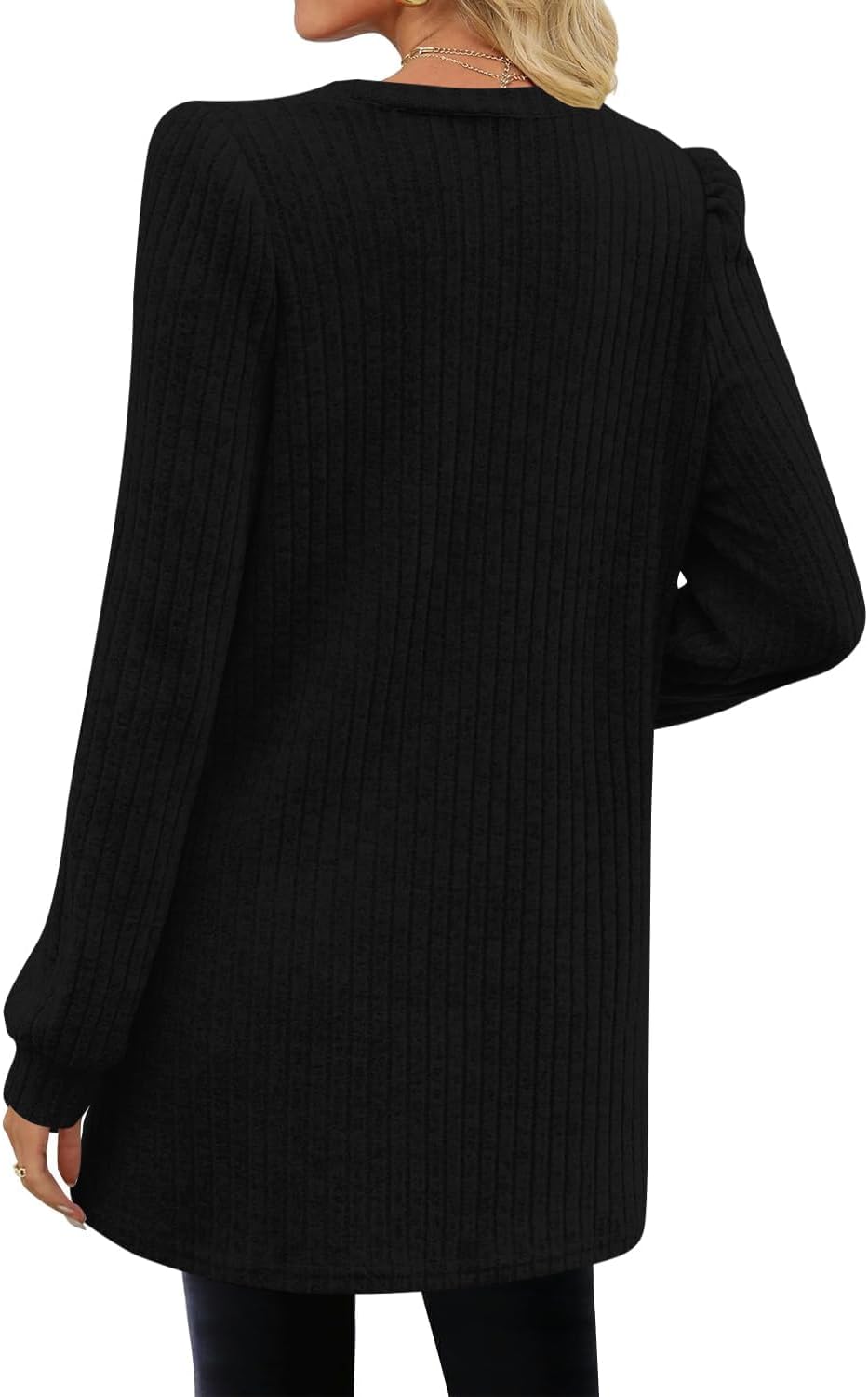 Poetsky Long Shirts for Women to Wear with Leggings Long Sleeve Tunic Tops Loose Fit Dressy Tunic Sweaters with Pockets S-3XL - Image 2