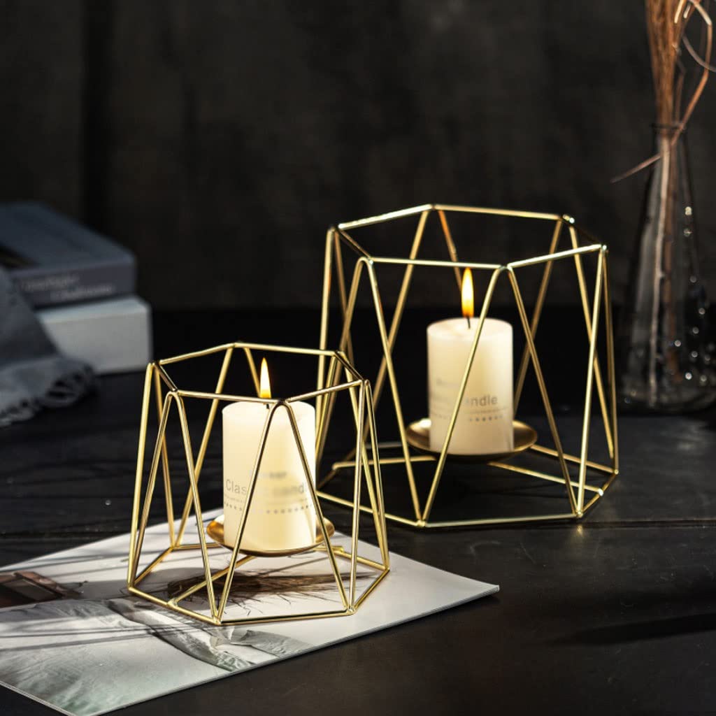 Candelero Decorativo 2 unids Hierro Forjado Candeleros Estilo nórdico Candlesticar Candlestick Boda Props Partido Decoración del hogar Artesanía de Metal Candelero para Hogar