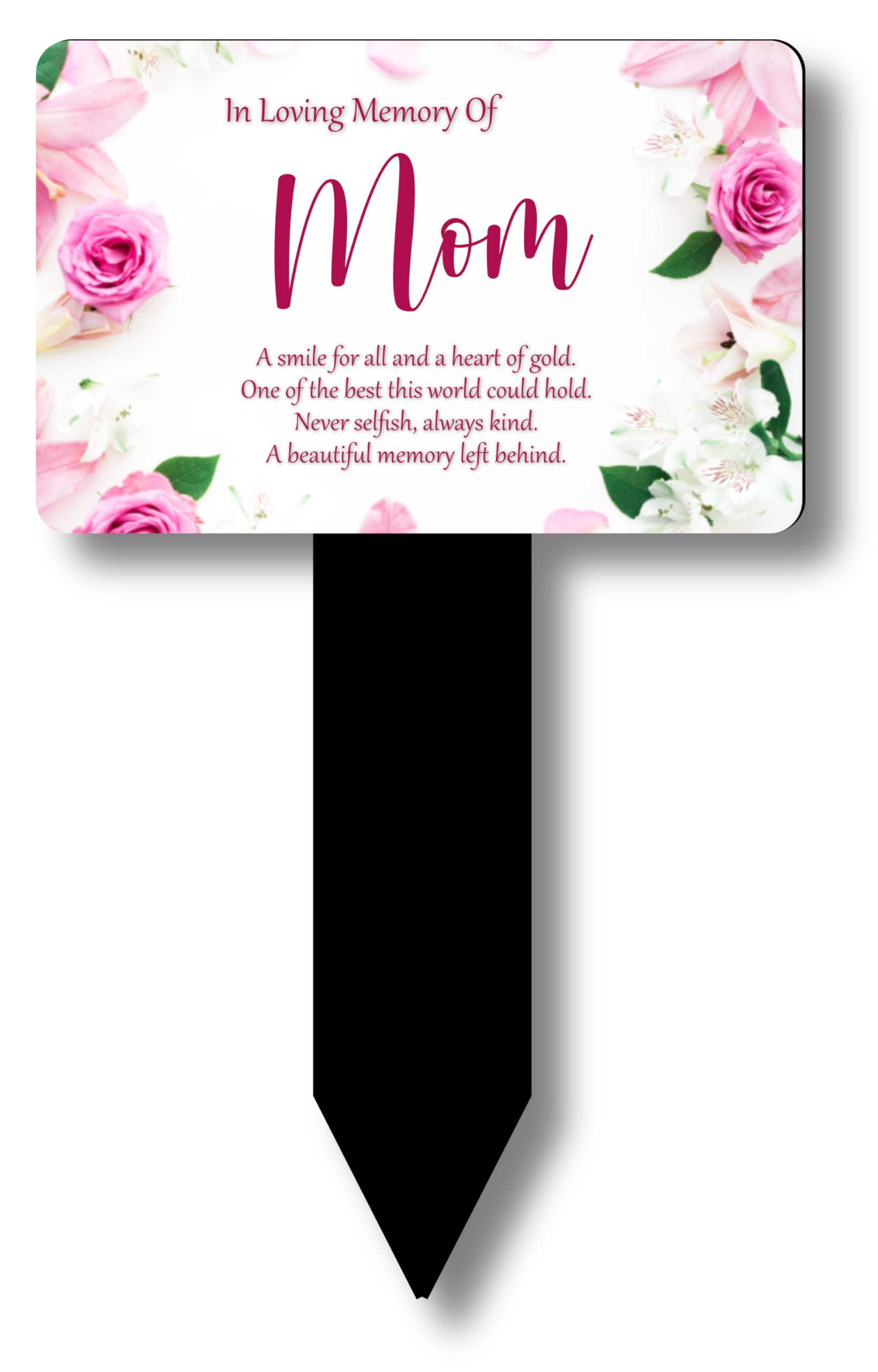Plaque commémorative Mom plaque funéraire piquet extérieur aluminium sublimé