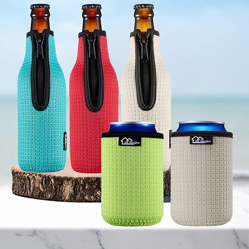 Miniatura 7 de Aisladores de manga para botellas de cerveza de 12 onzas, 11.2 fl oz, fundas estándar para enfriadores de botellas de cerveza, chaqueta de botella