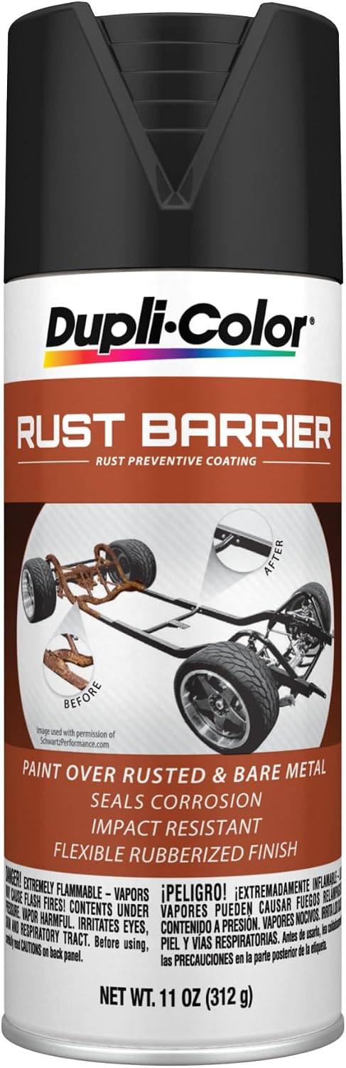 Dupli-Color Rust Barrier Rust Preventive Aerosol, Flat, Black, 11 oz