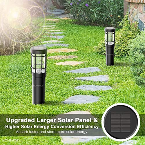 Homehop Solar Powered LED Bollard Pathway Lights for Outdoor Home Garden Waterproof Flickering Decoration Landscape Dancing Lamp (ABS, Warm, Multi-Color)