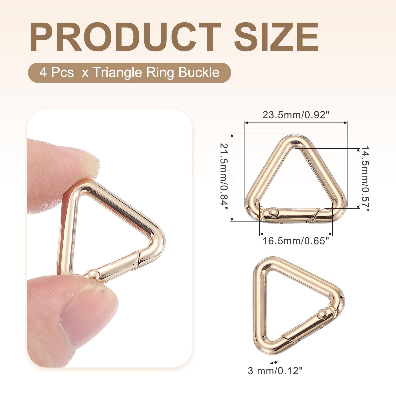 PATIKIL 0.65" Triangle Ring Buckle - Image 2