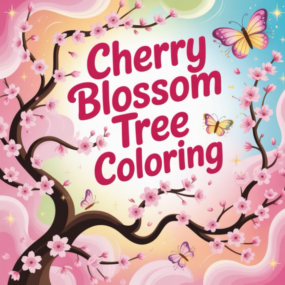 Cherry Blossom Tree Coloring: Let your creativity bloom with relaxing cherry blossom scenes made for both kids and adults.