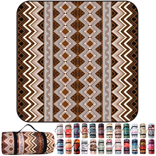 QIAQ Couverture de pique-nique 150 x 150 cm avec fond imperméable et lavable en machine pour extérieur, pique-nique, jardin, plage, camping