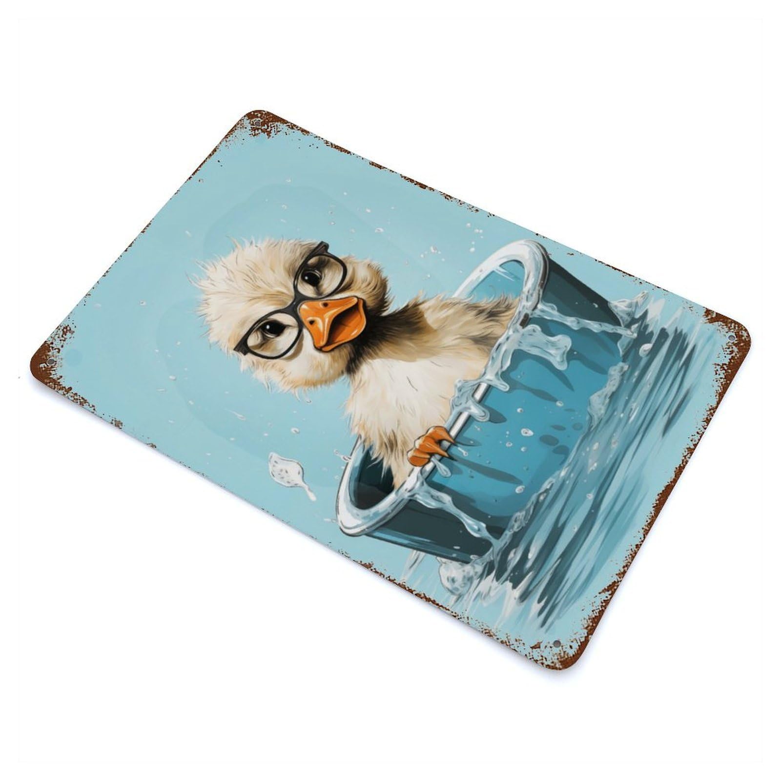 Duck Bathtub Retro Metal Sign 11.8"x7.9", Vintage Wall Decor for Garage, Pub Or Kitchen