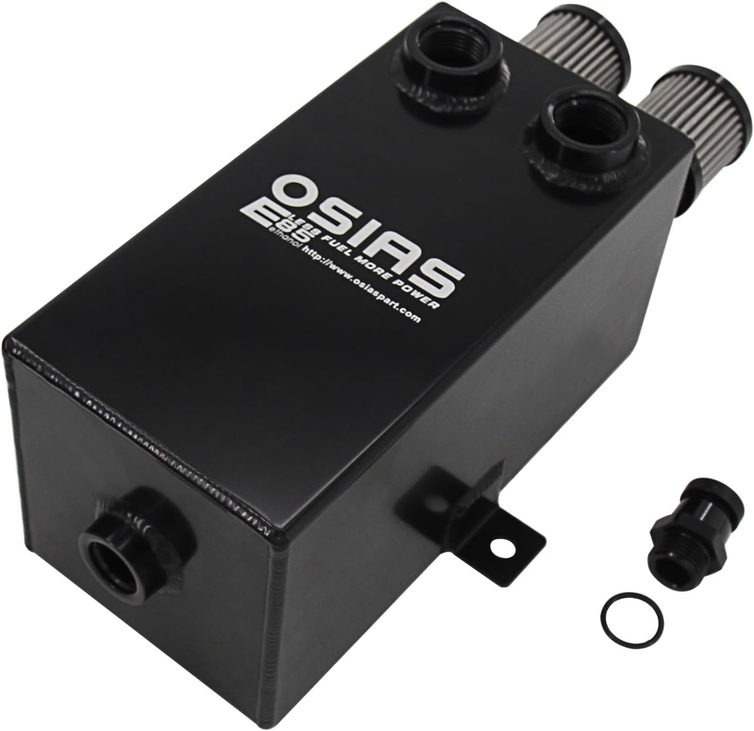 3L Black Aluminium Baffled Oil Catch Can with Dual 12AN Ports & Cleanable Stainless Steel Filters, Universal Oil Breather Tank with Drain Tap for Car Truck Motorcycle ATV UTV
