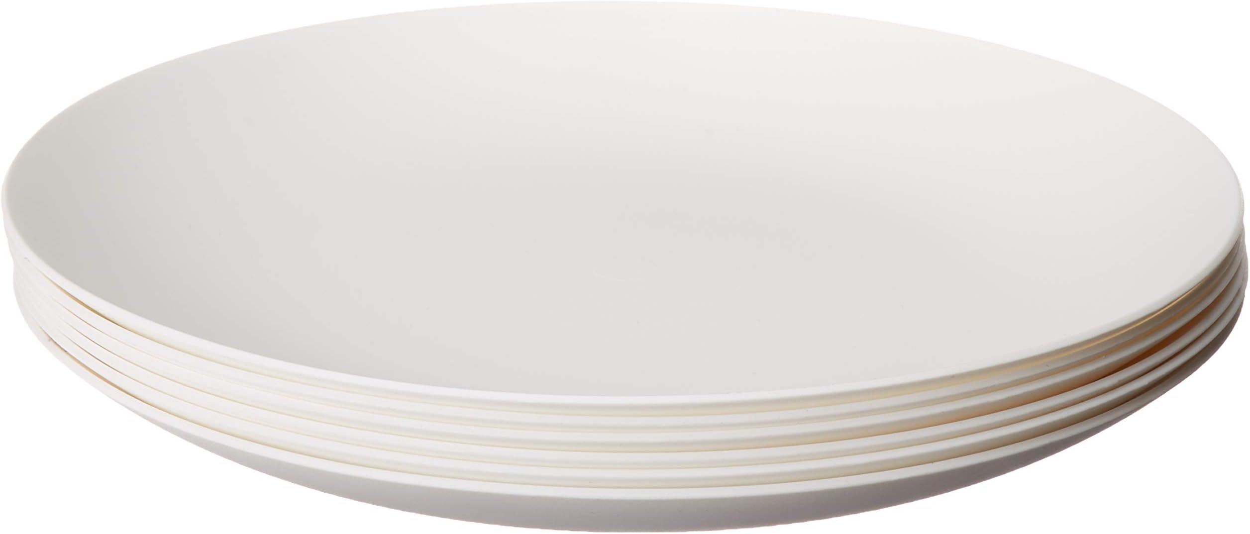 Design- Durable Plastic Plate Set- BPA Free- Set of 6 (White)