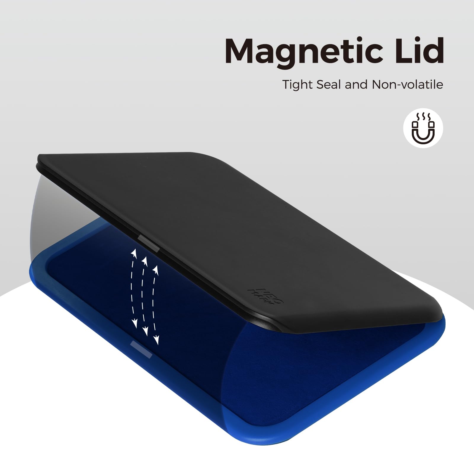 NEO MARK Kit de almohadillas de sello azul grande (tinta de 1 onza incluida), innovador diseño de tapa magnética, almohadilla de fieltro de alta calidad para oficina y hogar, 3.50 x 6.25 pulgadas