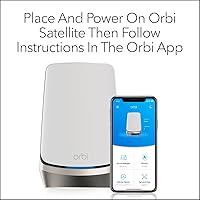 Vista 5 de NETGEAR Orbi Quad-Band WiFi 6E Mesh Satélite adicional (RBSE960) - Funciona con Orbi RBRE960, RBKE962, RBKE963, características de seguridad, añade