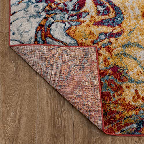 Lr Home Abstract Collision Area Rug, 5'3" X 7'2", Multi #TOP5