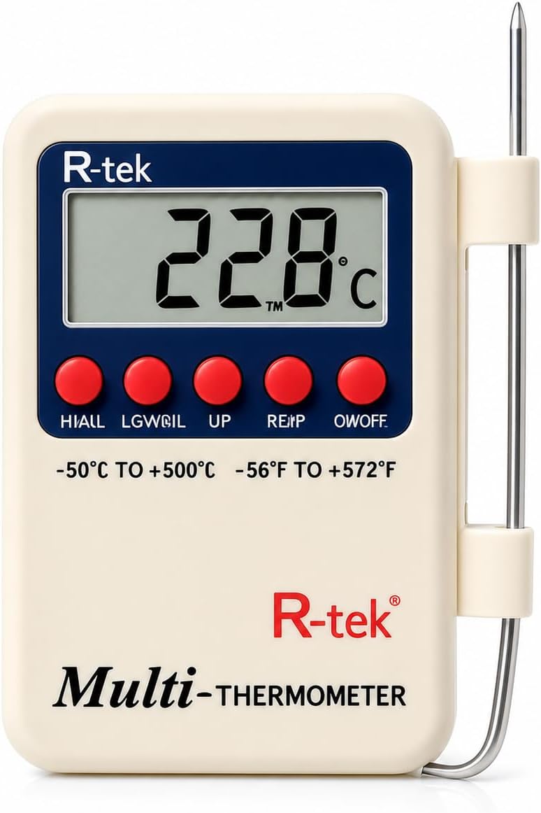 R-TEK® Multipurpose Digital Multi Stem Thermometer with External Sensing Probe(Aquarium, Fridge, Machines)