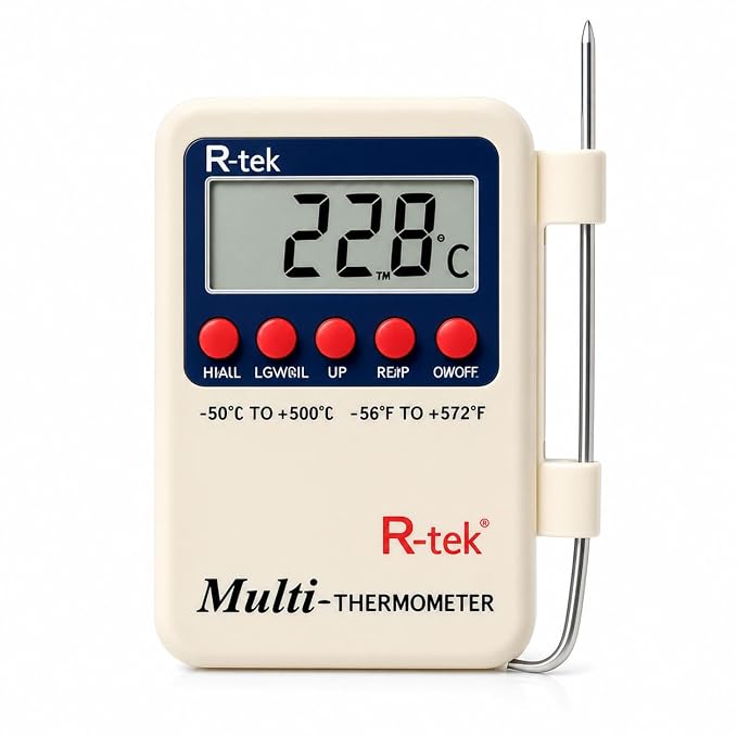 R-TEK® Multipurpose Digital Multi Stem Thermometer with External Sensing Probe(Aquarium, Fridge, Machines)