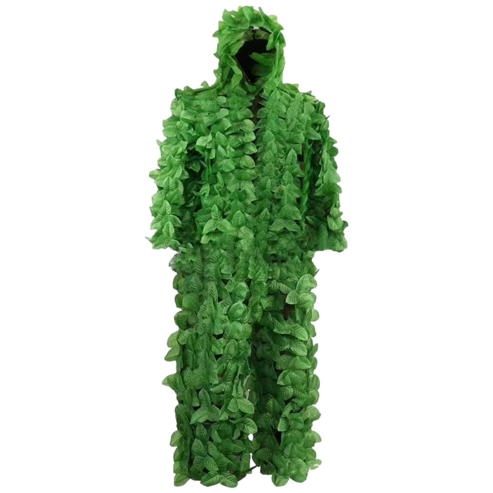 Gilly Hunting Suits - Leafy Hunting cammo Gear, tacticall Camouflage Outfit | Ghillie Wear cammo Hunting Suit with Adjustable Waist, Leafy Suit woodlandd Ghillie Suit for Wildlife woodlandd