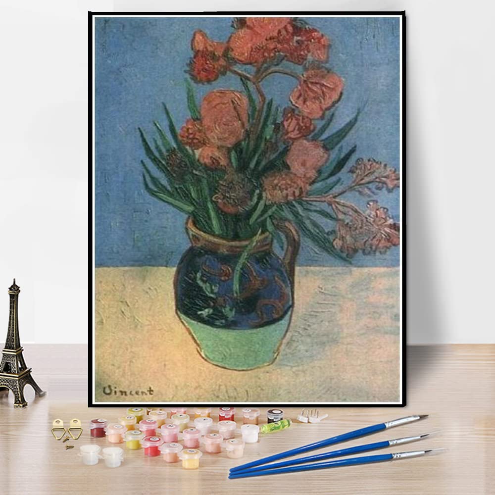 Amazon.co.jp: DIY 数字油絵 キョウチクトウのある静物花瓶