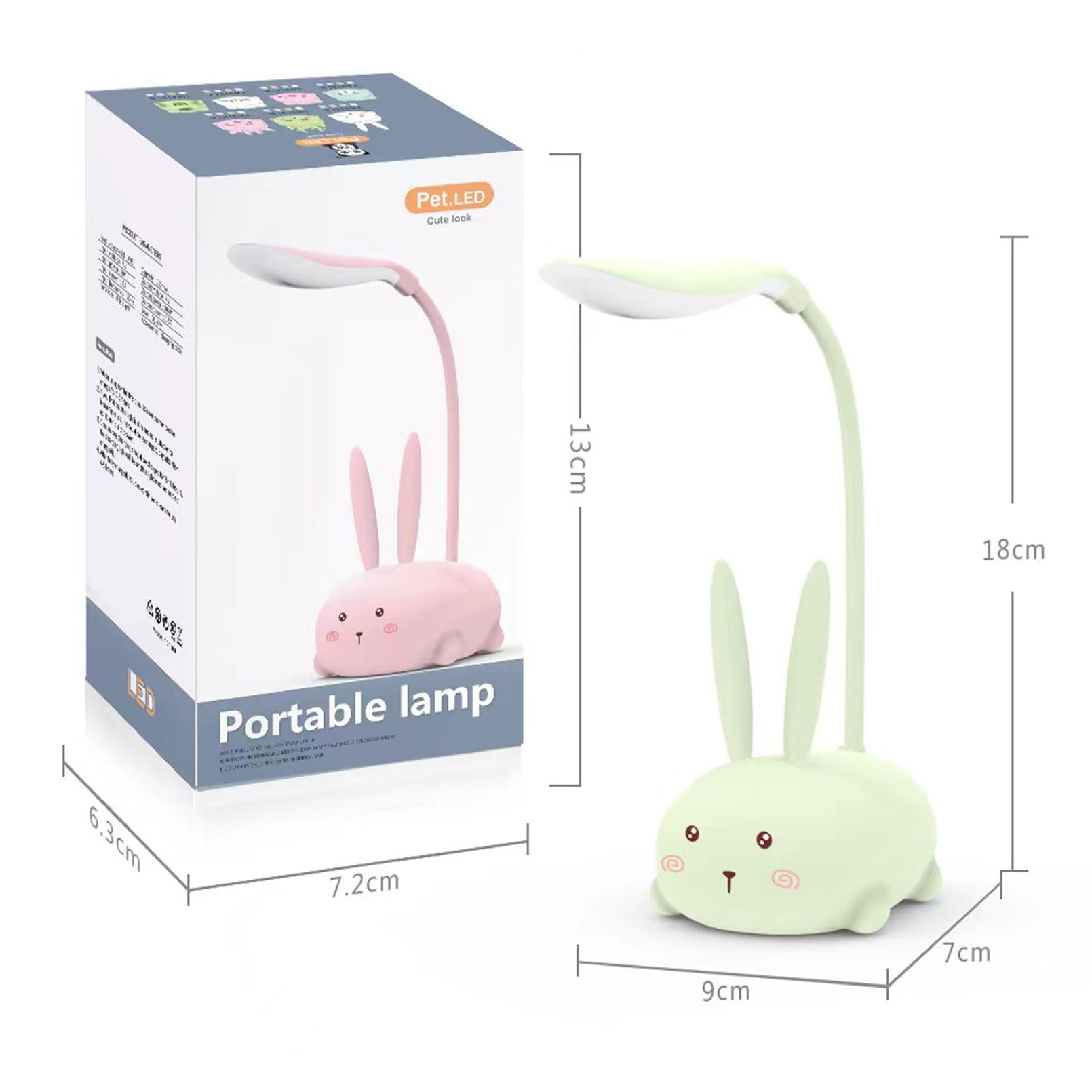 Lampe LED pour enfants, mini lampe de table en forme de chat, veilleuse LED portable, jolie lampe de bureau, lampe de lecture pliable rechargeable par USB pour chambre d'enfant (rose)