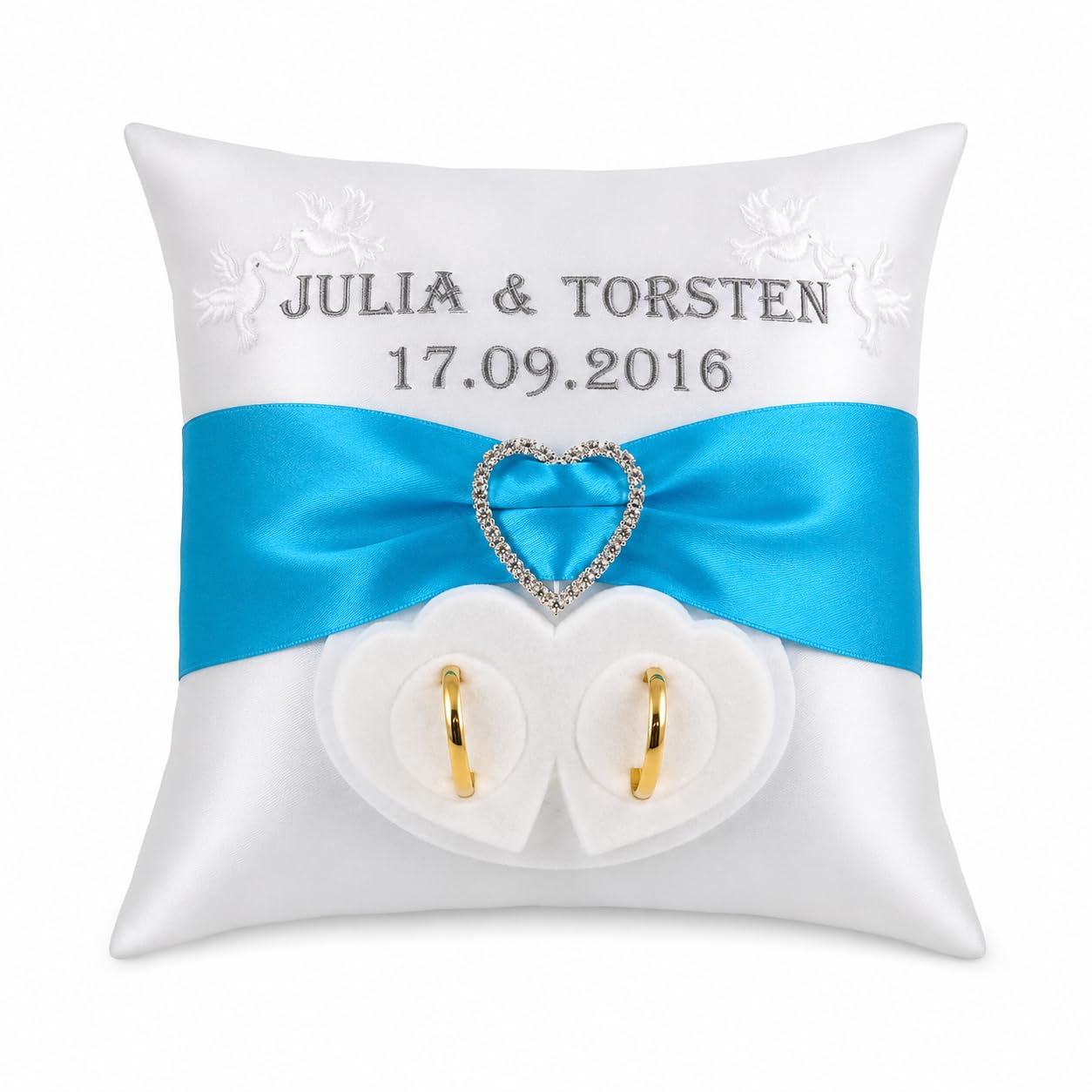 Ringkissen Hochzeit Name Datum Ringhalter Brautkissen Farbwahl